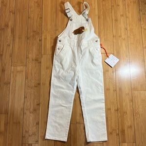 NWT NEW 4T Unisex Buffalo Overalls / Bibs 39-43in 32.5-37lbs. Cream Color